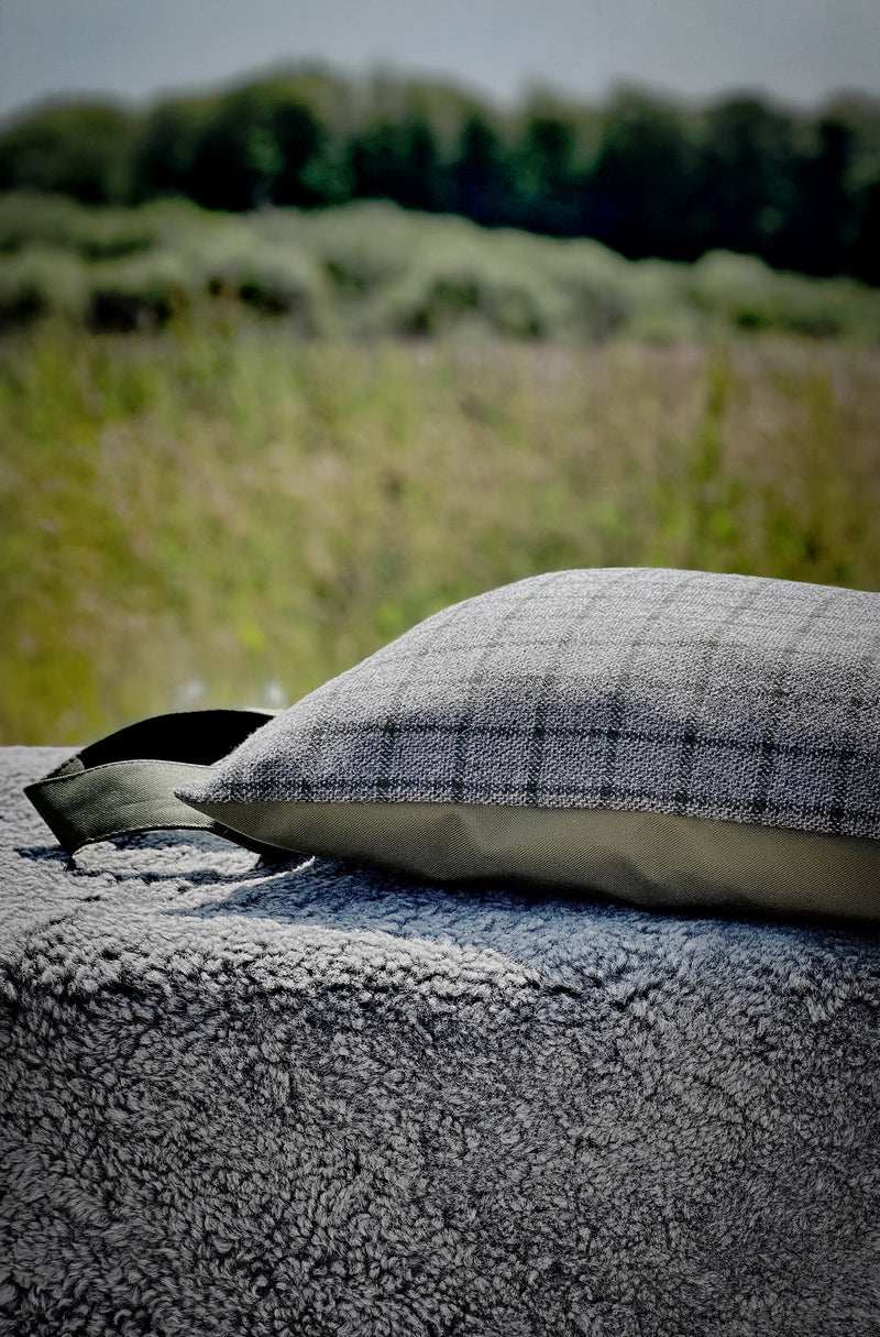 Outdoor tweed pillows