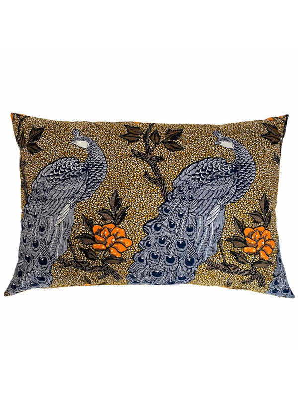 Big decorative pillow - Idah Peacock, yellow